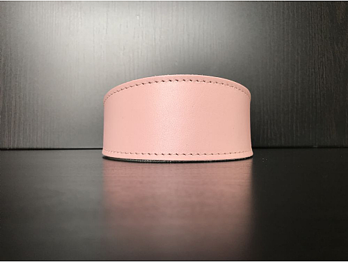 Riveted - Baby Pink - Whippet Leather Collar - Size S