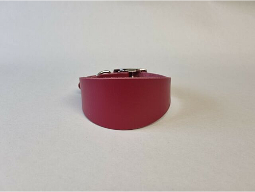 Riveted - Wine Red - Whippet Leather Collar - Size S