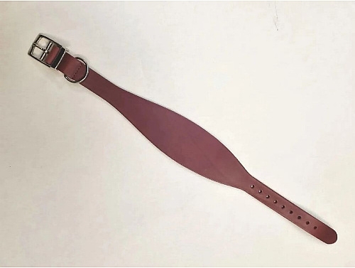 Wine Red - Whippet Leather Collar - Size S