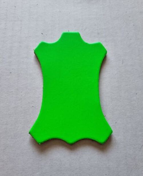 Leather Swatch - Fluorescent Green