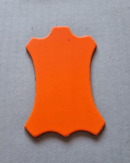 Leather Swatch - Fluorescent Orange